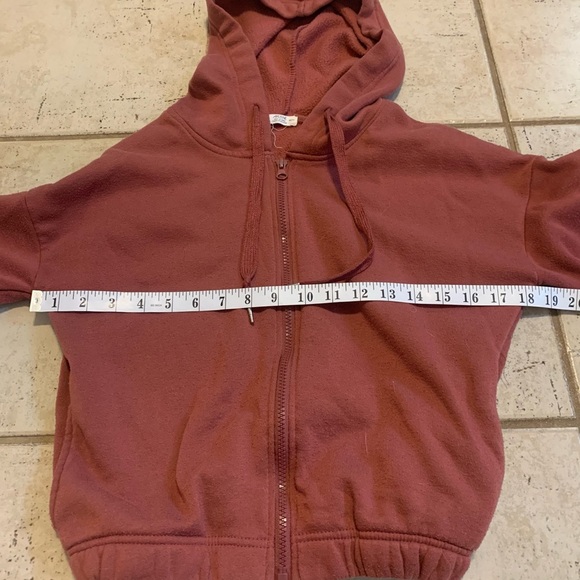 Ardene Mauve Cropped Zip-Up Hoodie Sweatshirt XS - Picture 3 of 5